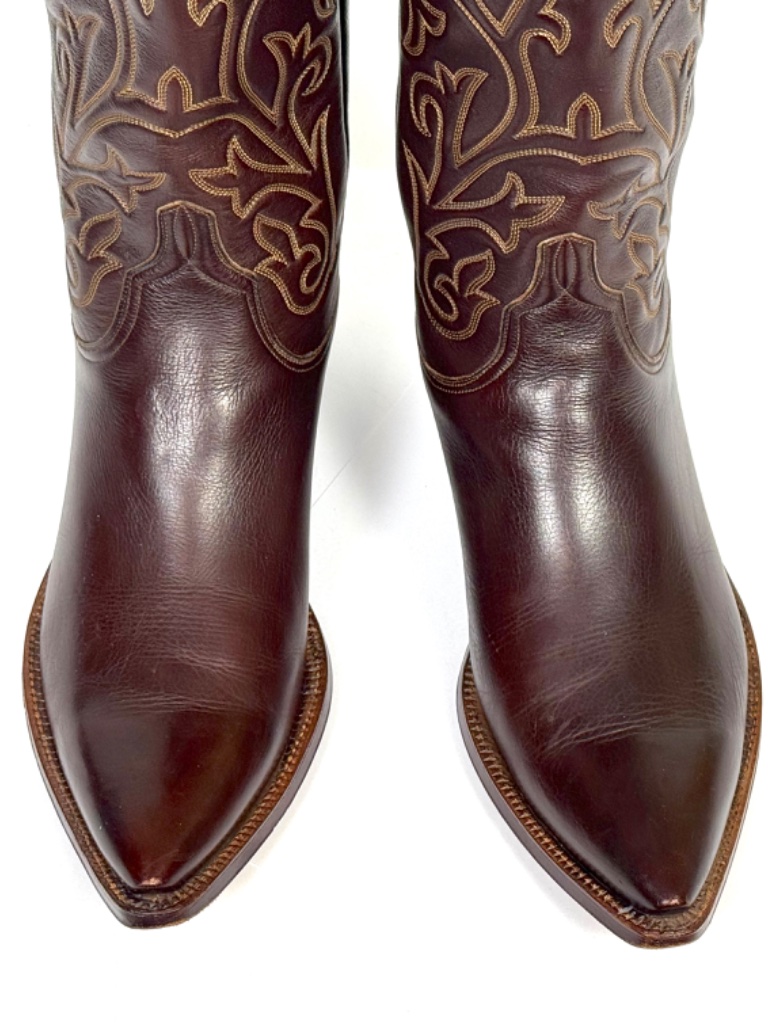 Lucchese Classic Chocolate Brown Cowboy Boots Mns 8.5d X-Toe Made In San Antonio — image 2 of 8